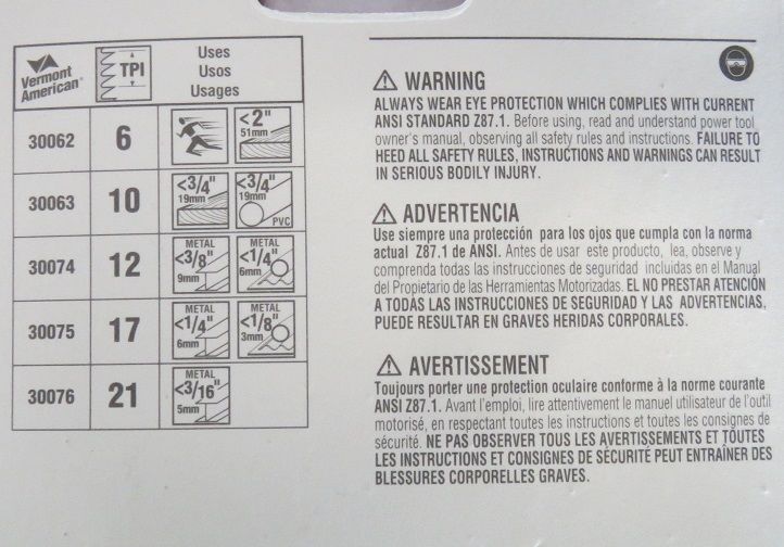 Vermont American 30086 Bi-Metal U-Shank Jig Saw Blade Set 8-Piece