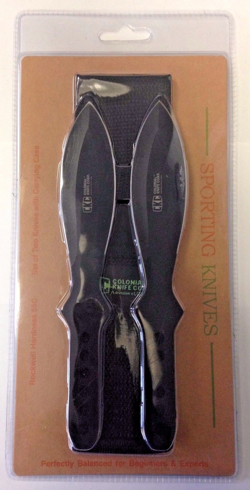 CKC 1081058BLK Colonial Knife Throwing Knives 1 Pair Black Packaged