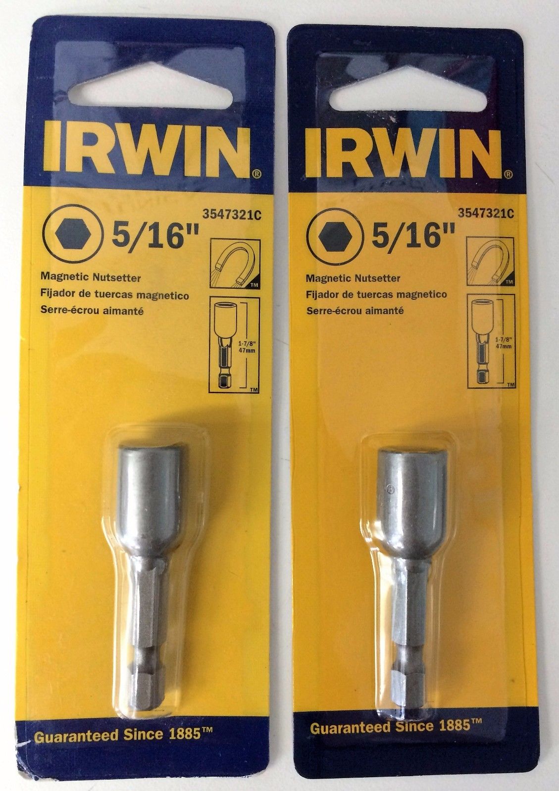 Irwin 3547321C 5/16" x 1-7/8" Magnetic Nutsetter 2PCS