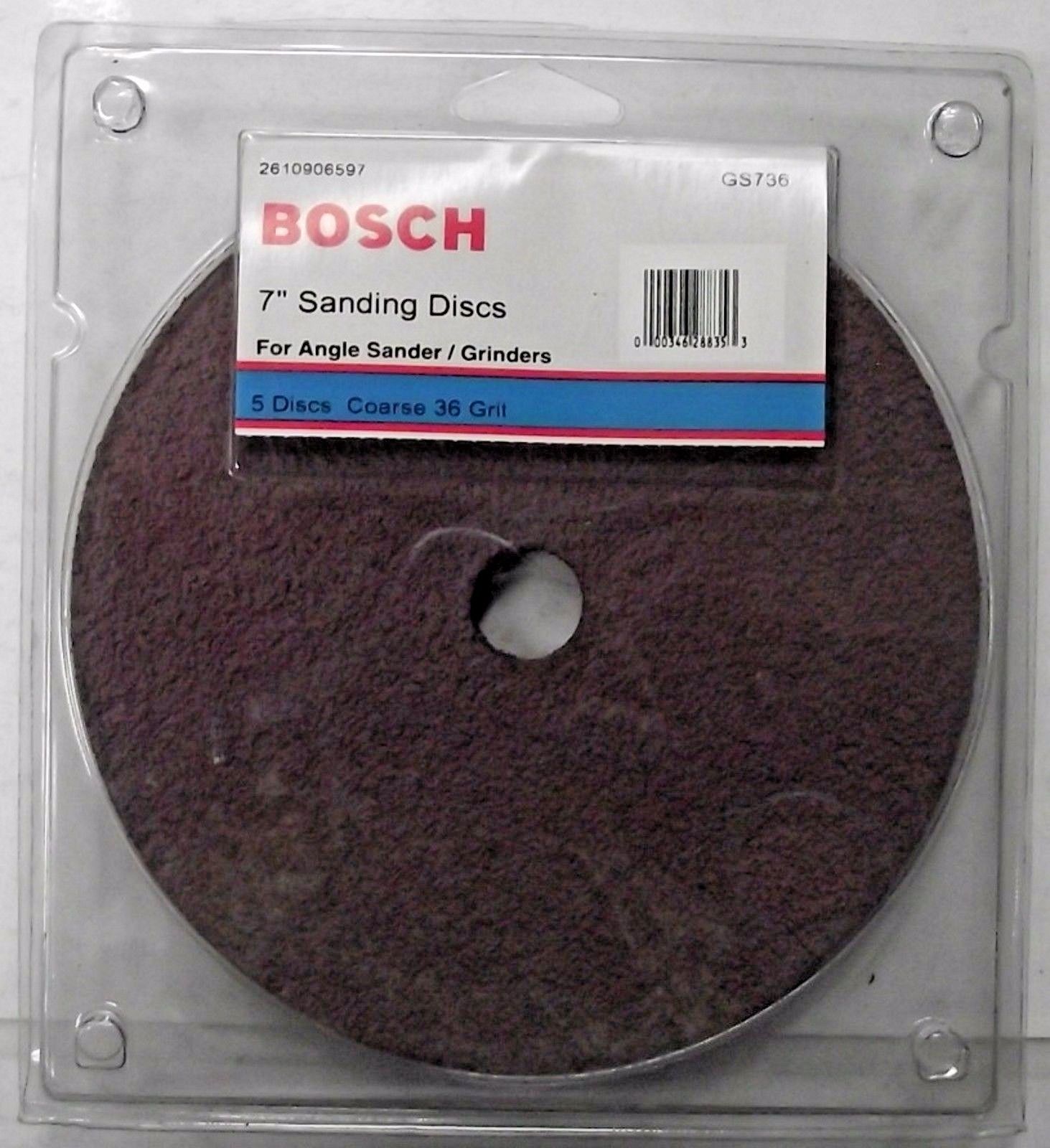 Bosch GS736 7-Inch 36 Grit Abrasive Sanding Disc 5 Pack