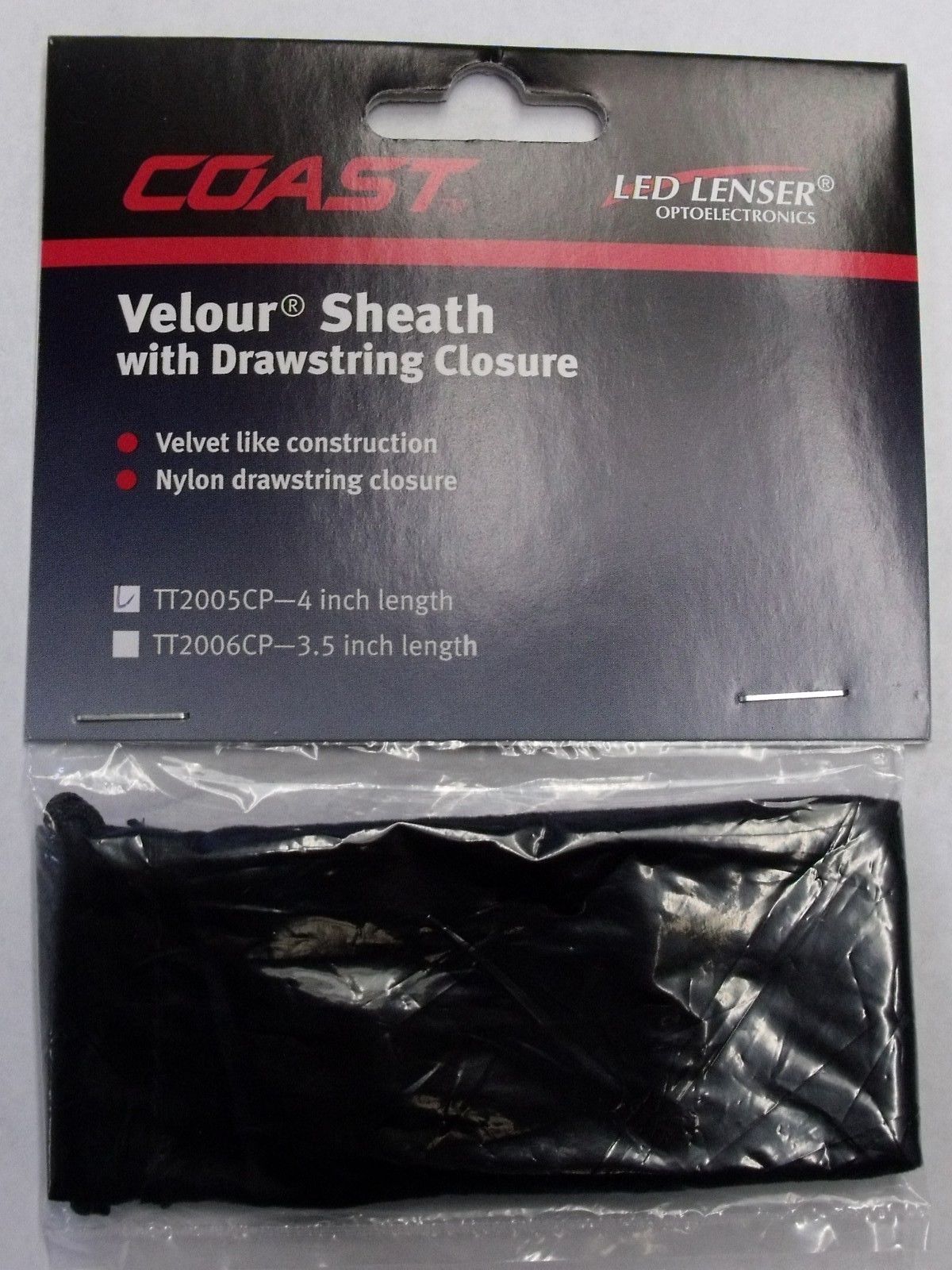 Coast TT2005CP 4" Velour Sheath Pouch  W/ Drawstring Closure