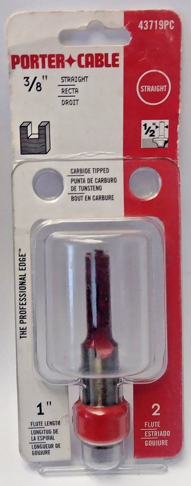 Porter Cable 43719 3/8" Straight Double Flute Plunge Cutting Router Bit USA
