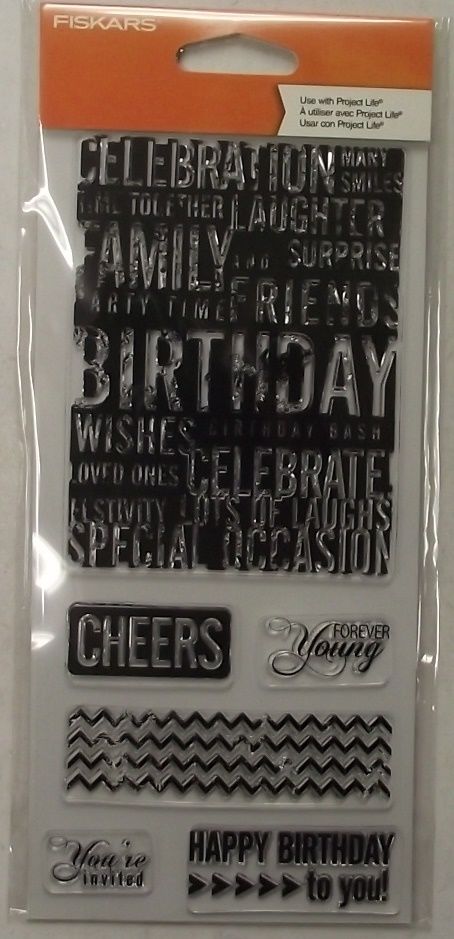 Fiskars 103710-1001 Clear Stamps Forever Young Birthday Cheers