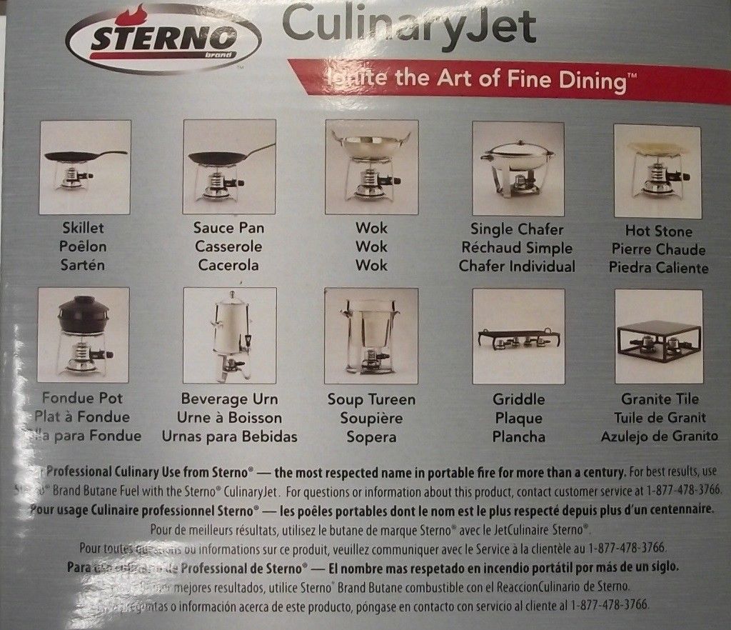 Sterno ST06005 Butane Culinary Jet Jet Fondue for Wok, Hot Stone, Camping