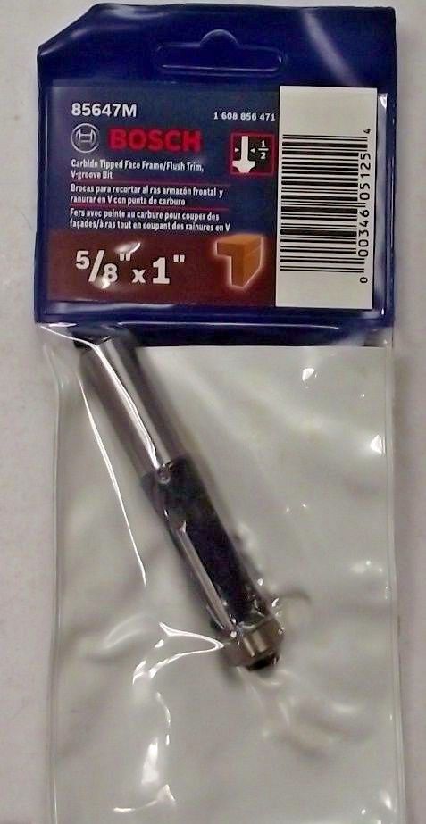 Bosch 85647M 5/8-Inch Diameter 1-Inch Cut Carbide Tipped Face Frame Flush Trim