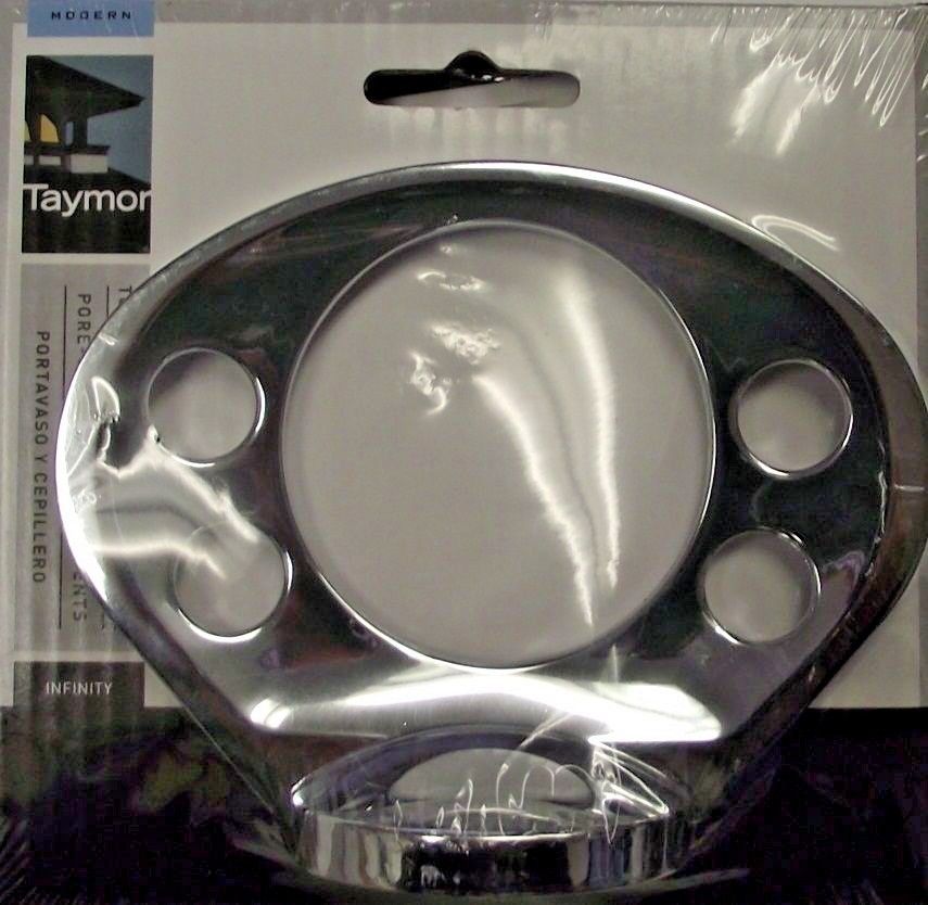 Taymor 02-D8405 Infinity Toothbrush & Tumbler Holder Polished Chrome