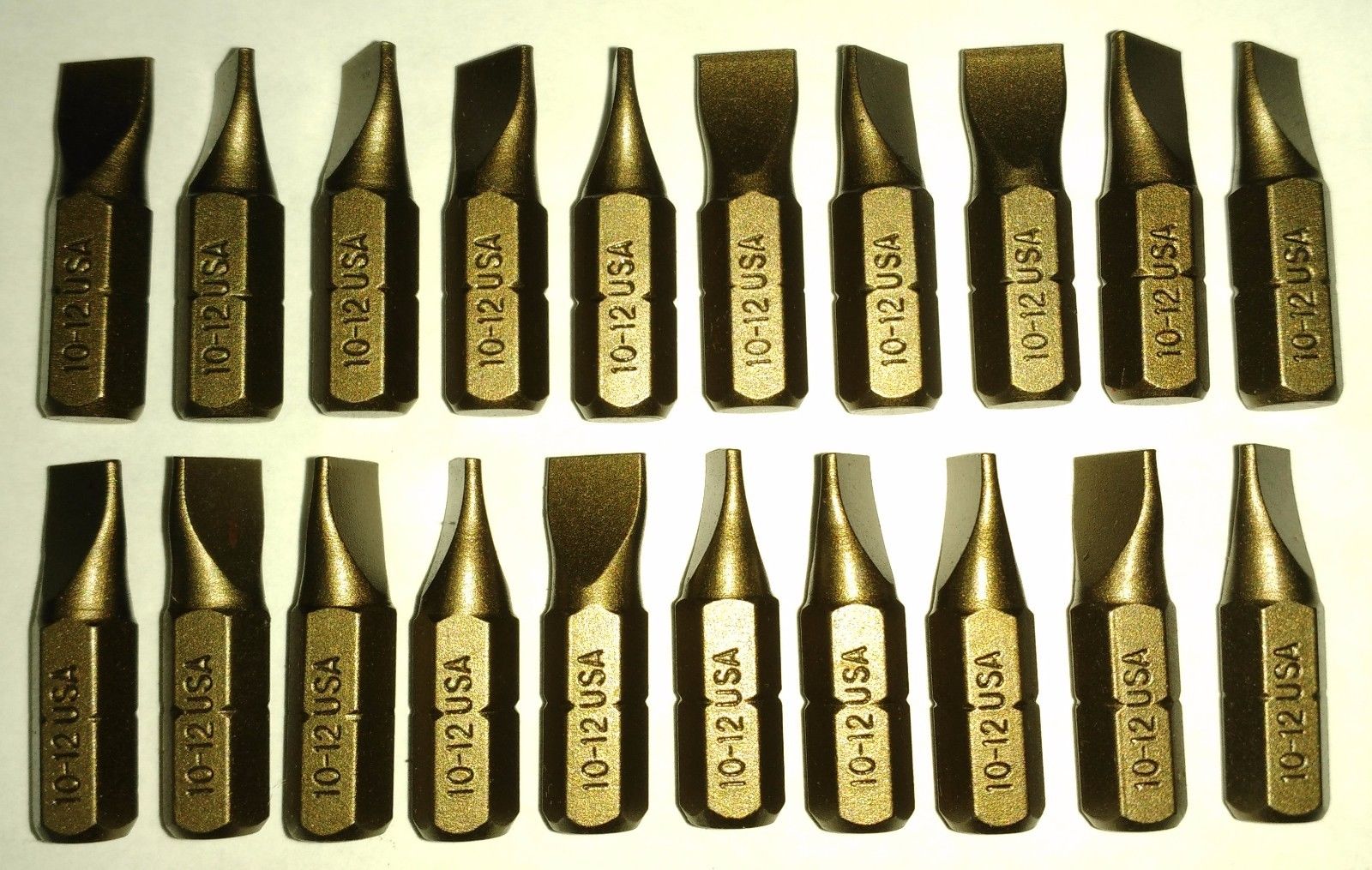 Bosch #10-12 Rib Slotted Gold Insert Power Screw Tips 1609511862 USA 20PCS