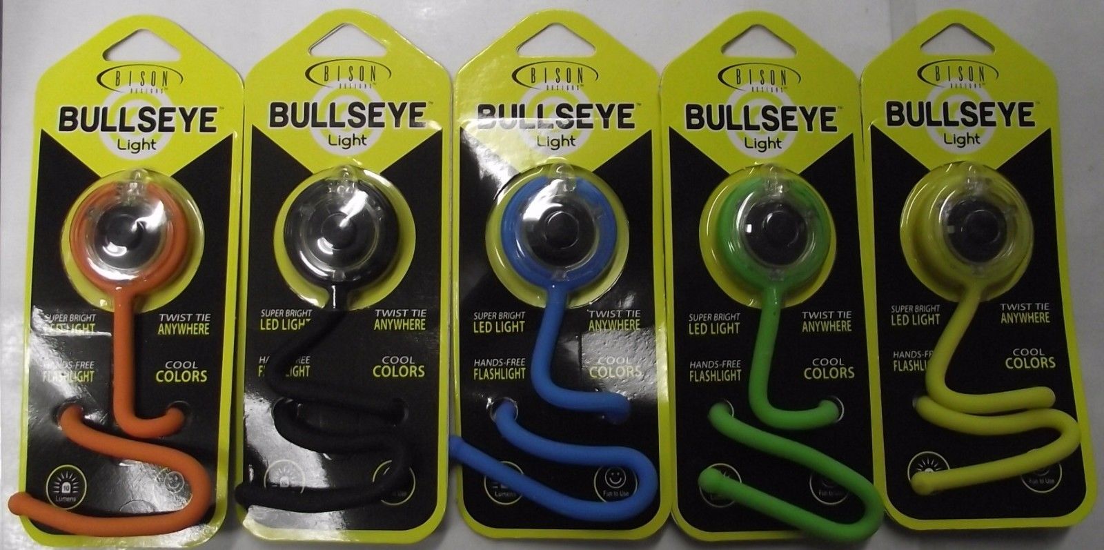 Bison Designs 76973 Bullseye Asst. Color Silicone Twist-Tie LED Flash Light 1pc