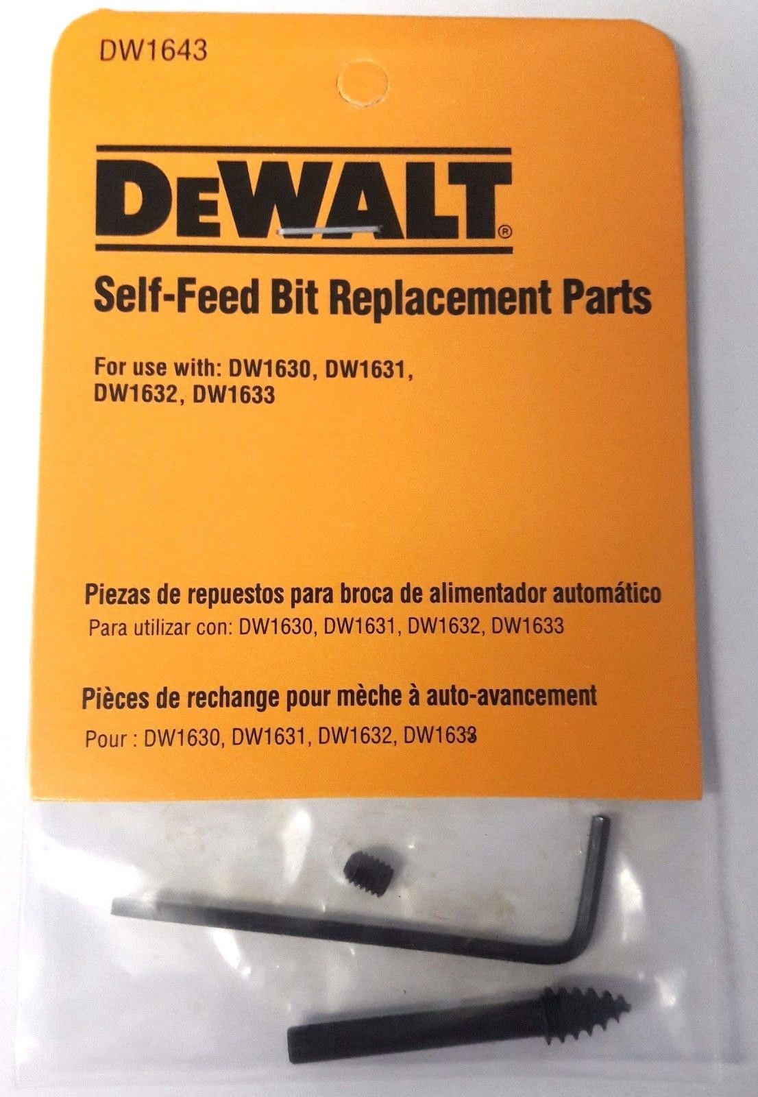 Dewalt DW1643 Self-Feed Bit Replacement Parts for 1 to 1-3/8