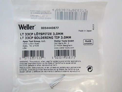 Weller 0054440877 LT 33CP Soldering Tip 3.0MM