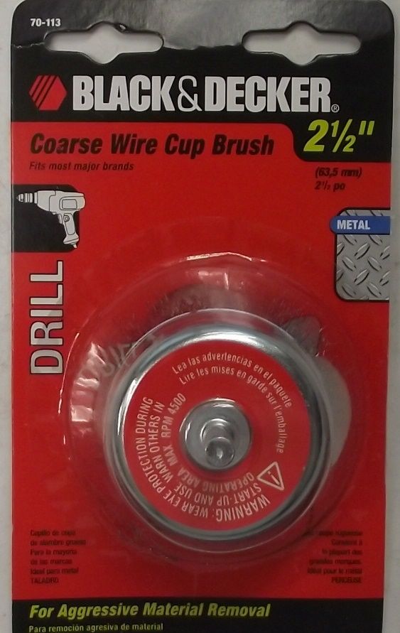 Black Decker 70-113 2-1/2" Coarse Wire Cup Brush