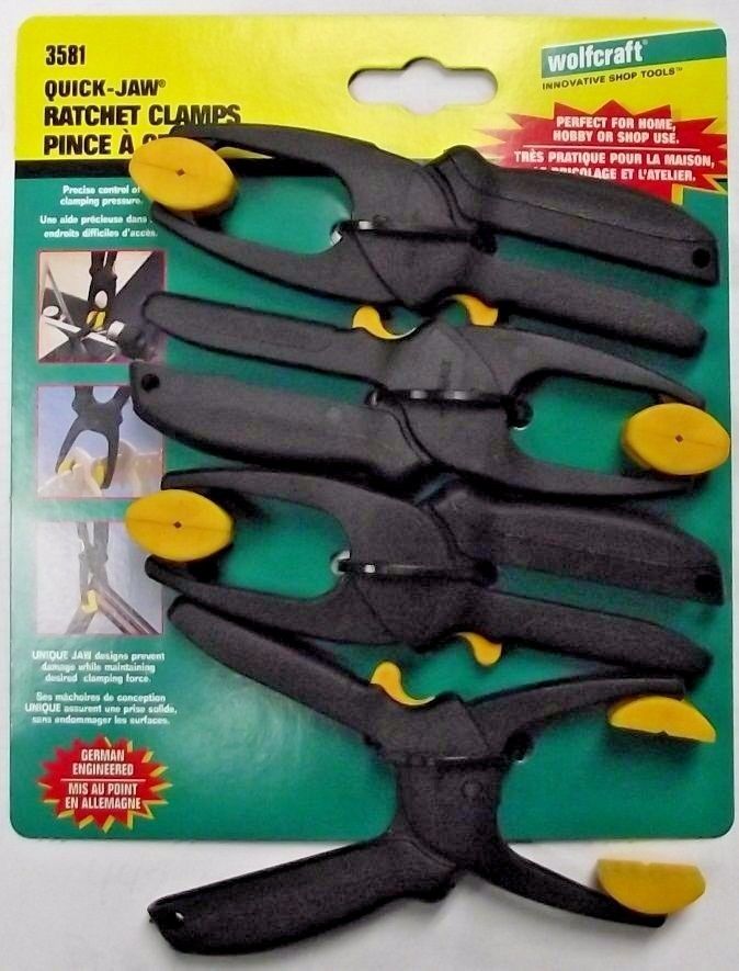 Wolfcraft 3581 Quick Jaw Micro Ratchet Swivel Head Clamps 4-Pack