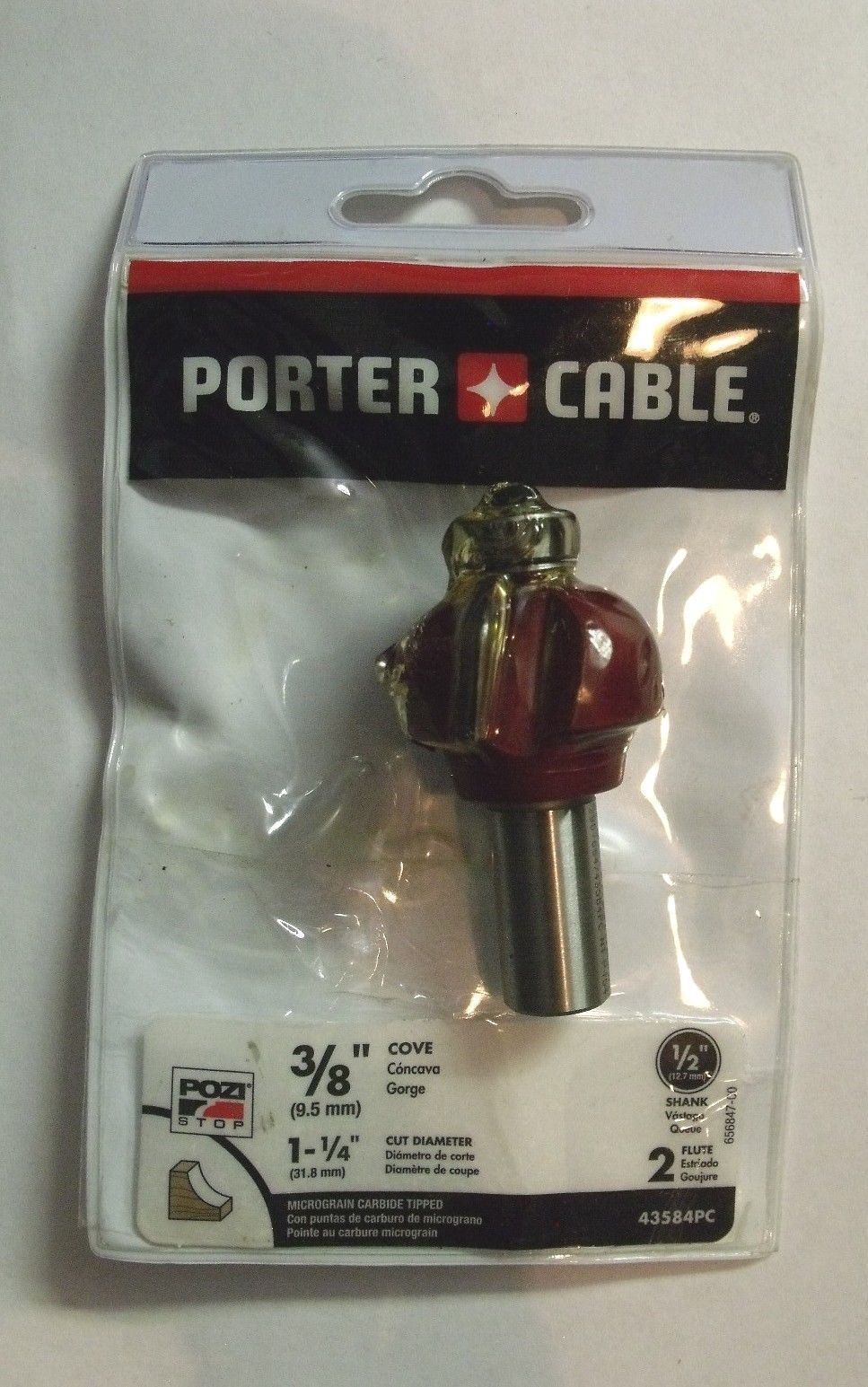 Porter Cable 43584PC 3/8" Cove Router Bit 1/2" Shank