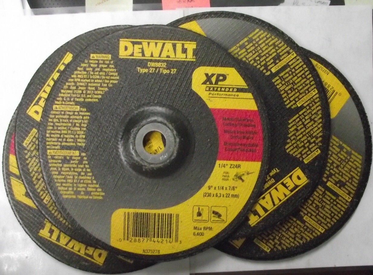 DEWALT DW8832 9" x 1/4" x 7/8" XP Metal Stainless Grinding Wheel 5pcs.