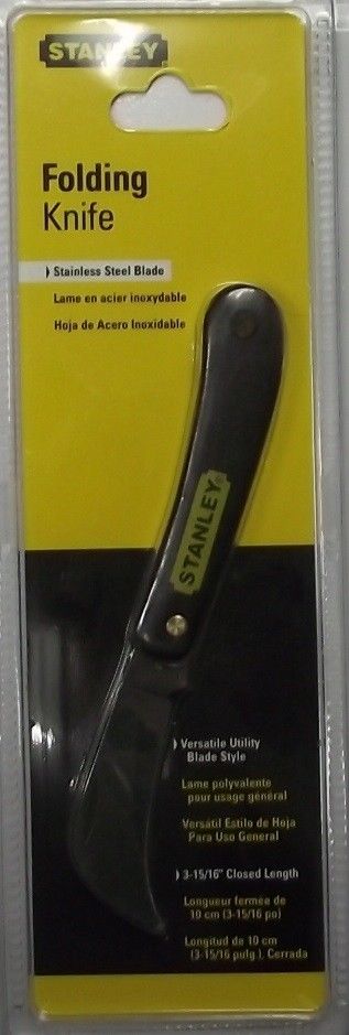 Stanley SL-16 Non Locking Folding Knife Utility Blade Style Italy 3-15/16" Close