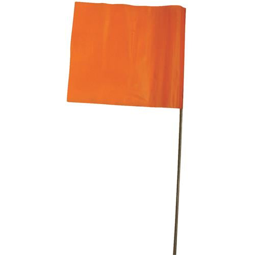 IRWIN 64100 Bundle Of (100) Survey Marking Stake Flags 21" 2" x 3" Orange USA