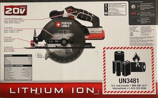 Porter-Cable 20V MAX Li-Ion 6 1/2" Circular Saw PCC660D1