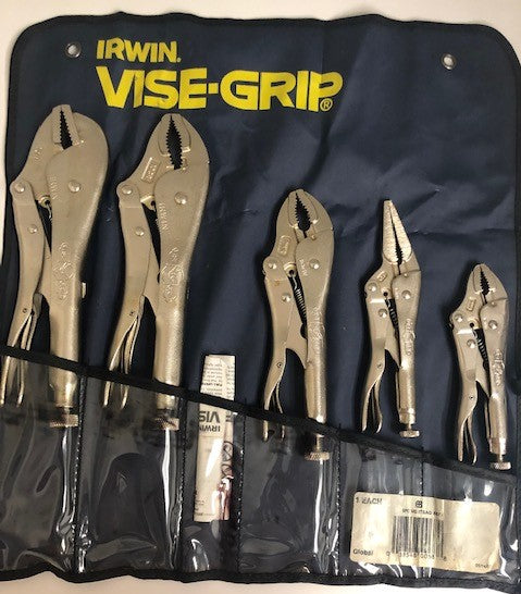 Irwin VISE-GRIP 68 Locking Pliers, Original, 5-Piece Set 5WR, 6LN, 7WR, 10CR,10R