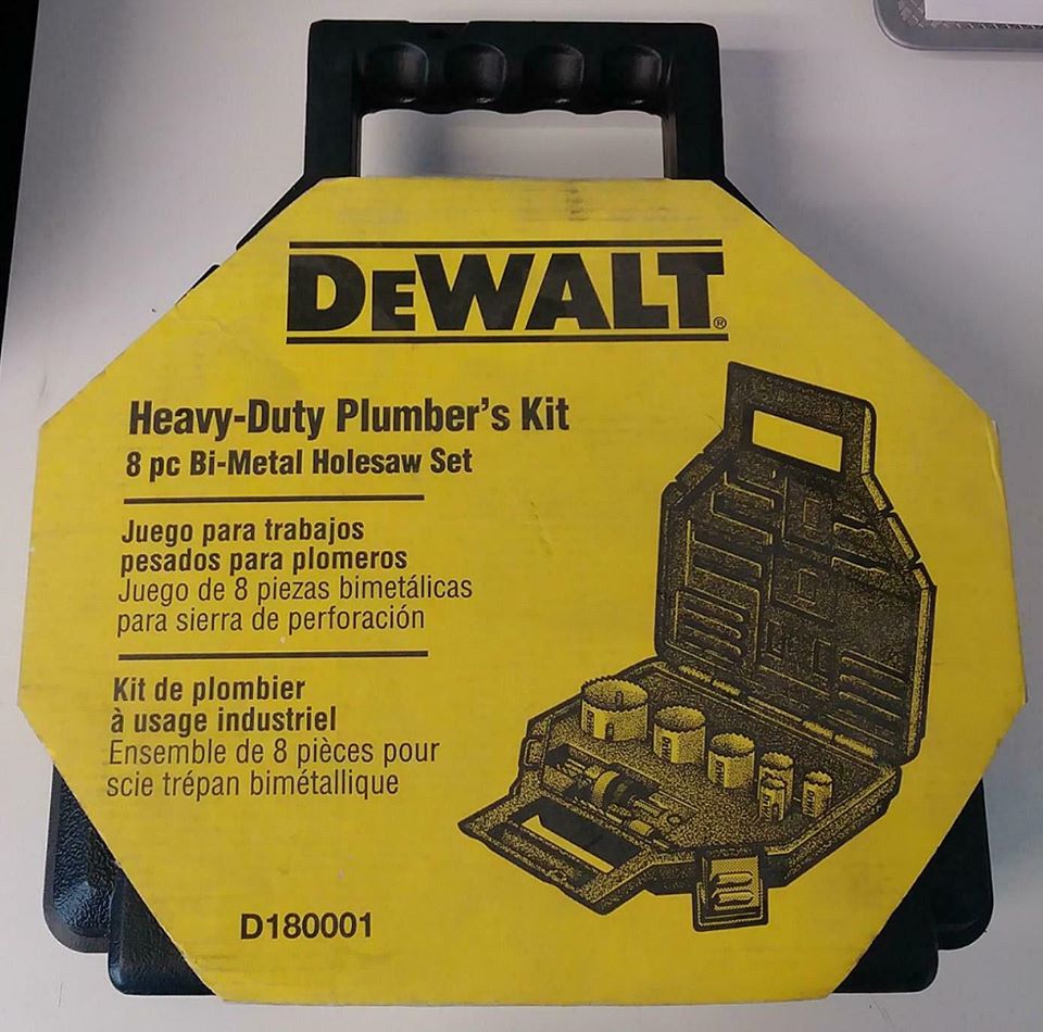 Dewalt D180001 8 Piece Bi-Metal Heavy Duty Plumber's Holesaw Set Kit