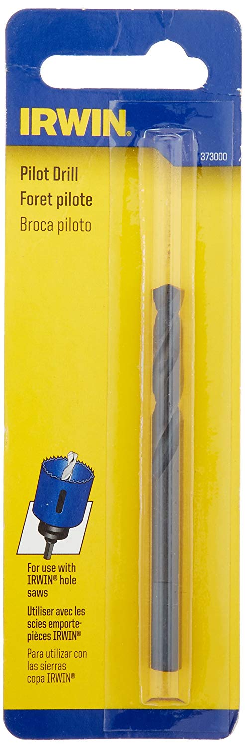 Irwin 373000 1/4" Replacement Holesaw Pilot Drill Bit (Hanger on Grey Cart)