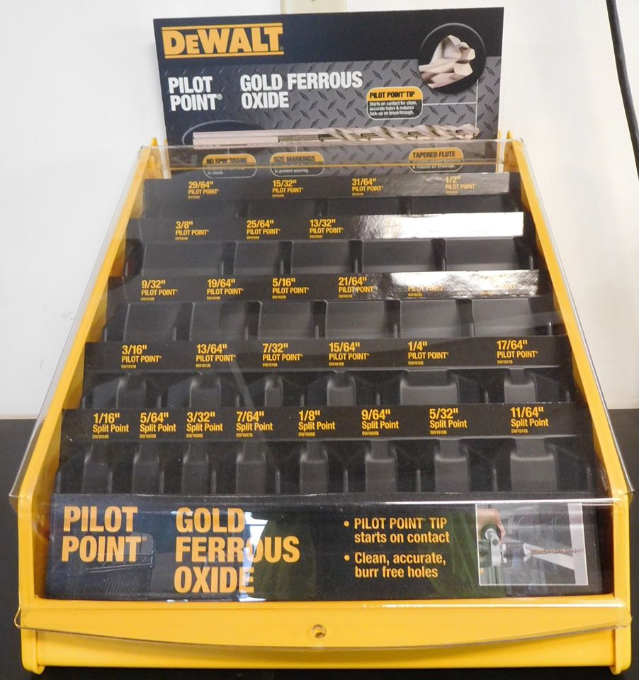 Dewalt Drill Bit Display Case with 270 Cobalt Pilot Point Drill Bits