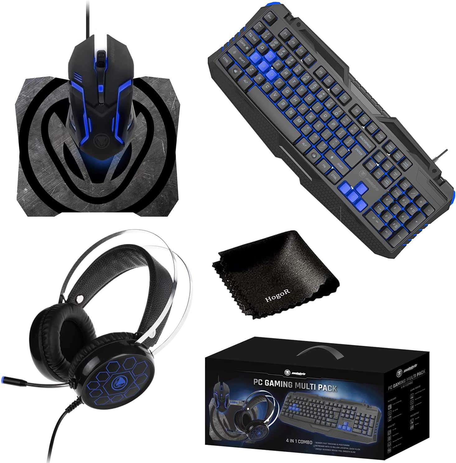 Snakebyte Keyboard And Mouse Combo With Mouse Pad, Gaming Headset Wire