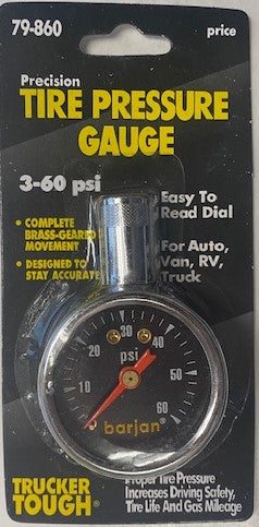 Barjan 79-860 Precision Tire Pressure Gauge 3-60PSI