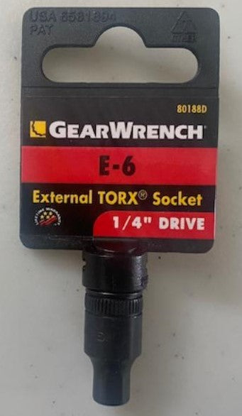 GEARWRENCH 80188D 1/4" Drive External Torx Socket E6