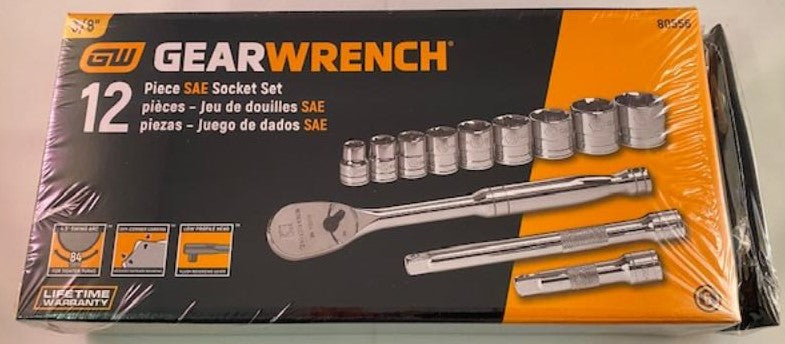 GearWrench 12 Pc. 3/8 Drive Socket Set 80556 84 Tooth