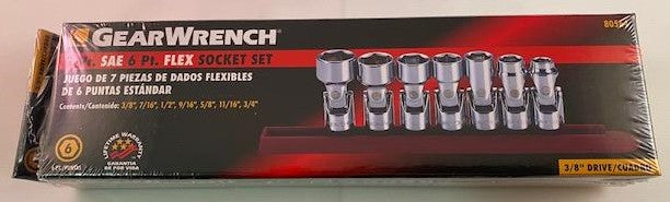 GearWrench 80564 7pc 3/8" Drive 6PT Flex Socket Set SAE