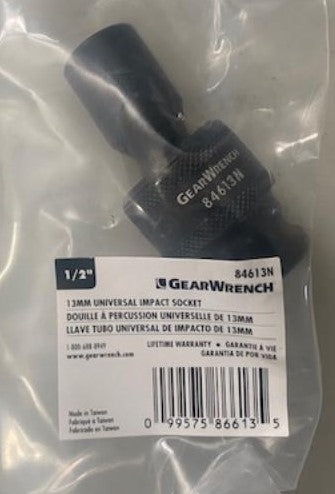 GEARWRENCH 84613N 1/2" Drive 6 Pt 13mm Standard Universal Impact Metric Socket