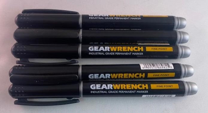 GearWrench 86981-5 5ct. Black Fine Point Industrial Grade Marker