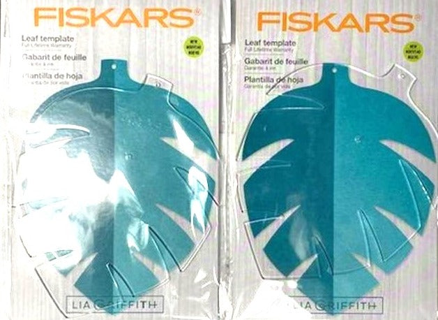 Fiskars 105230-1001 Lia Griffith Designer Leaf Banner Template, Clear 2Packs