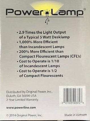PowerLamp 90375 WHITE Advanced LED Task Lighting w/Integrated USB Power Station
