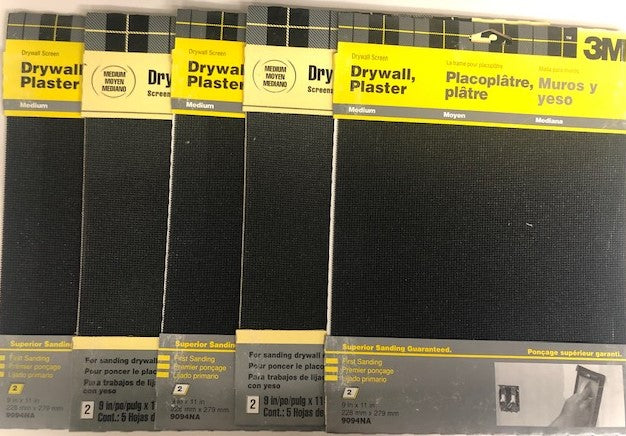 3m 9094NA 9x11 Drywall Screens Medium Grit 10 Sheets 5-2 Packs USA