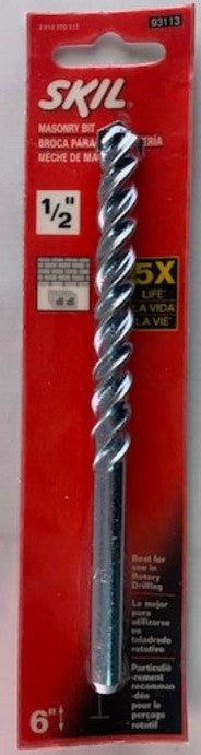 Skil 93113 1/2" x 6" Round Rotary Drill Bit