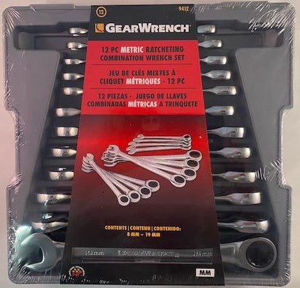 GearWrench 9412 12 Piece Metric Ratcheting Wrench Set