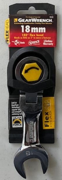 Gearwrench 9559 18mm Stubby Flex Combination Ratcheting Wrench