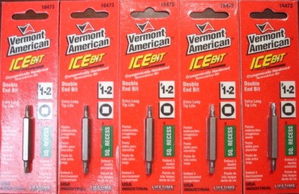 Vermont American 16473 #1-2 Double Square End Screw Bit Tips 2" 5 PKS