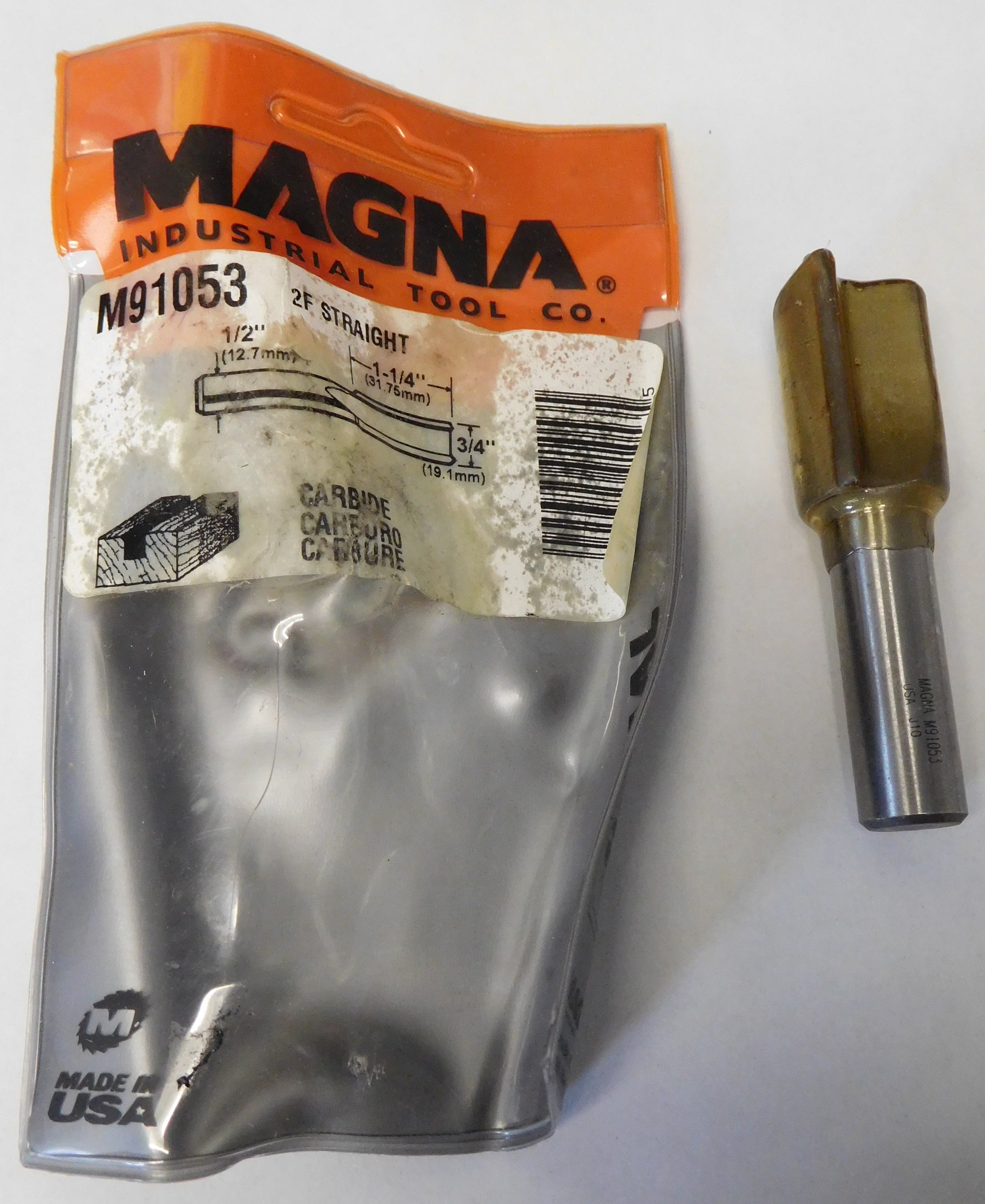 Magna M91053 3/4" x 1-1/4"  2 Flute Straight Router Bit 1/2" Shank USA