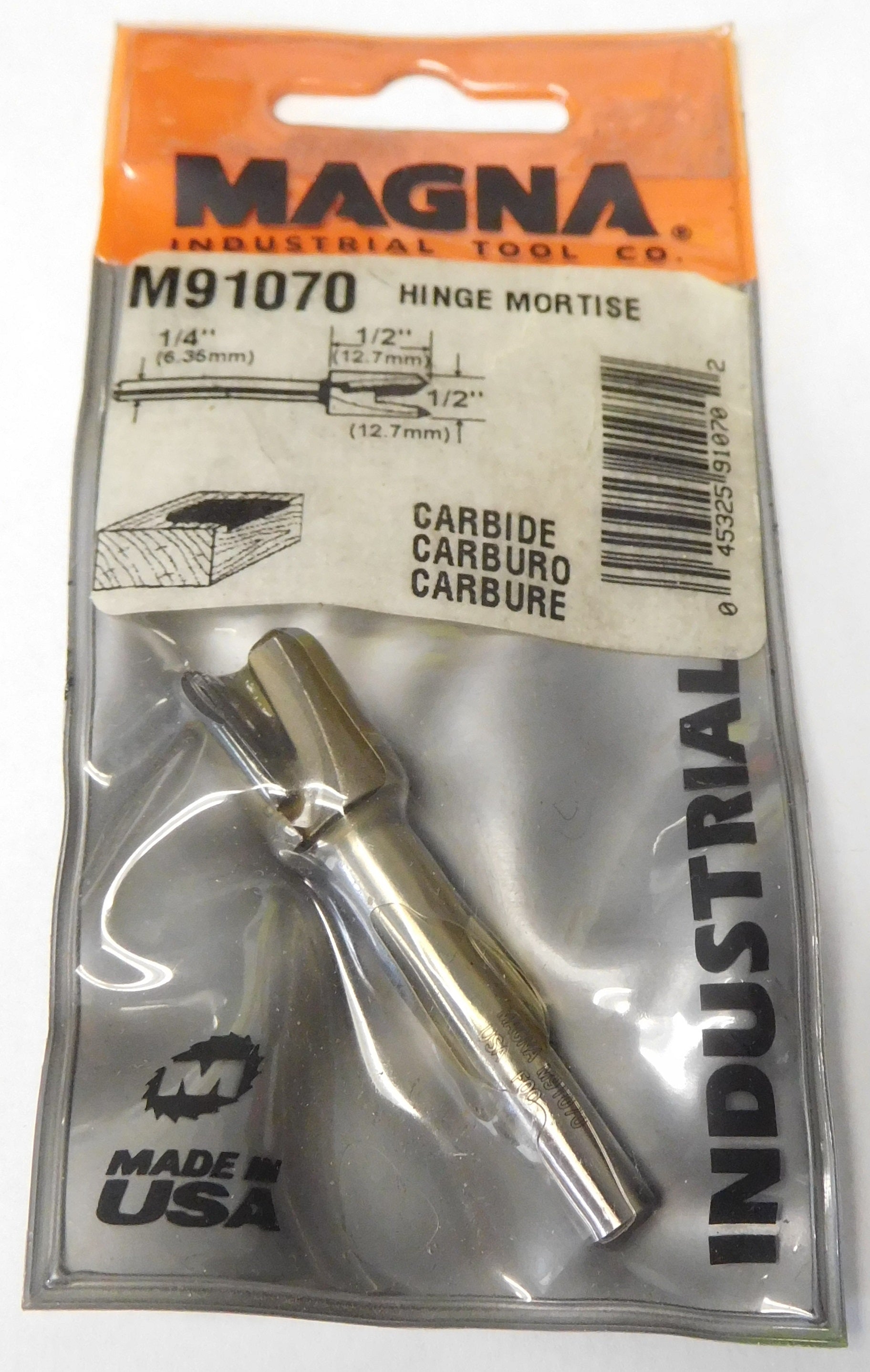 Magna M91070 1/2" 2 Flute Hinge Mortise Router Bit 1/4" Shank USA