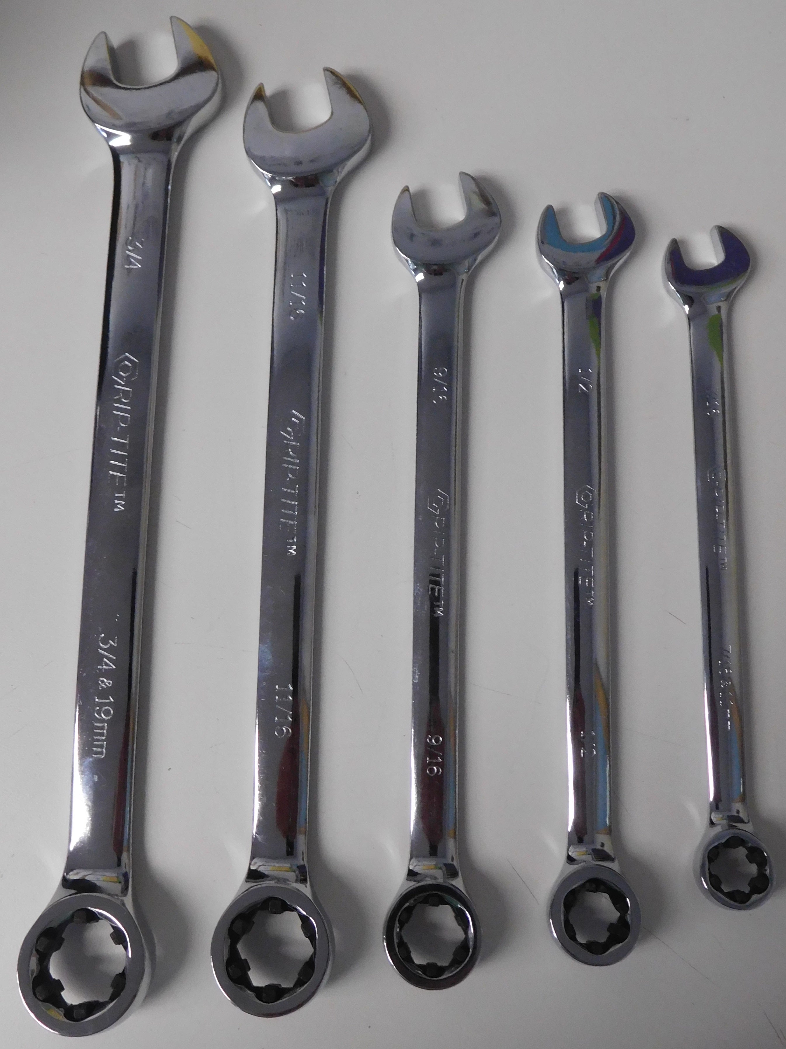 Grip-Tite  00515 5 Piece GT-Pro SAE Wrench Set Tool Open End Chrome Vanadium BULK