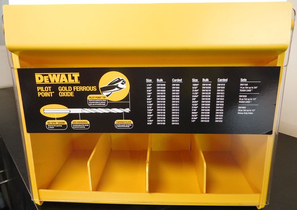 Dewalt Drill Bit Display Case with 270 Cobalt Pilot Point Drill Bits