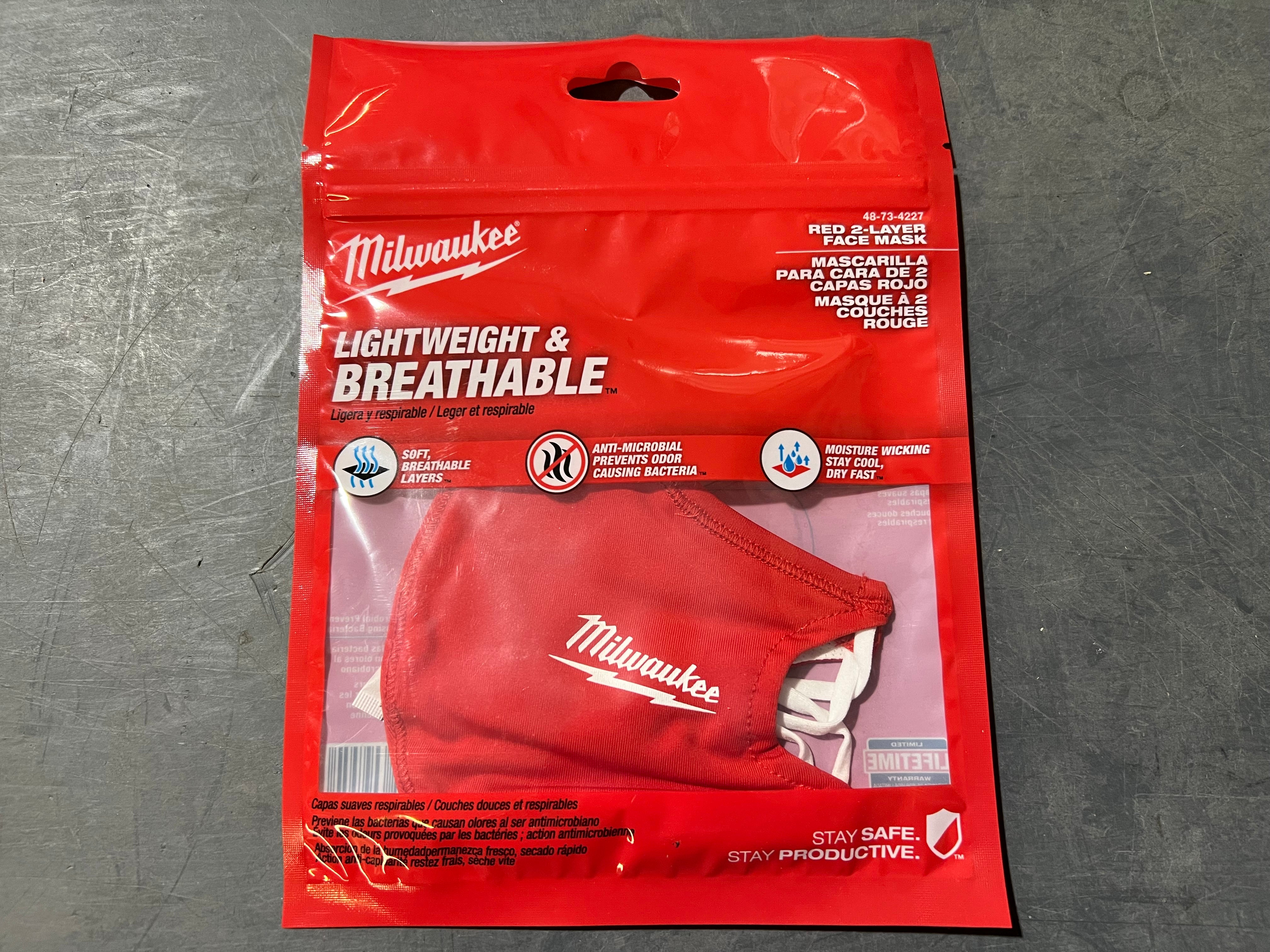 Milwaukee Dust Mask Milwaukee 2-layer Face Dust Mask Red