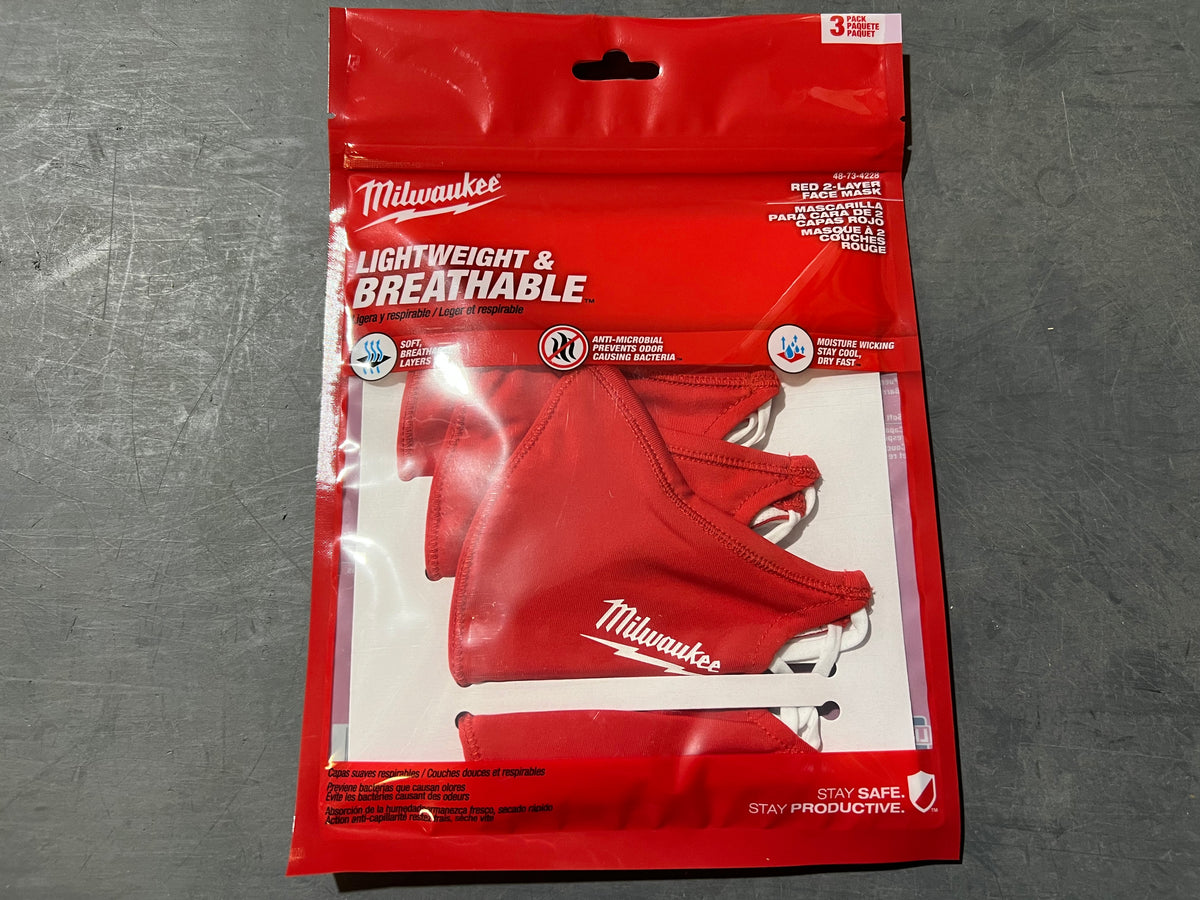 Milwaukee Dust Mask Milwaukee 2-layer Face Dust Mask Red