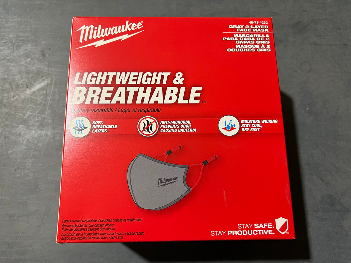 Milwaukee Dust Mask Milwaukee 2-Layer Face Dust Mask Gray
