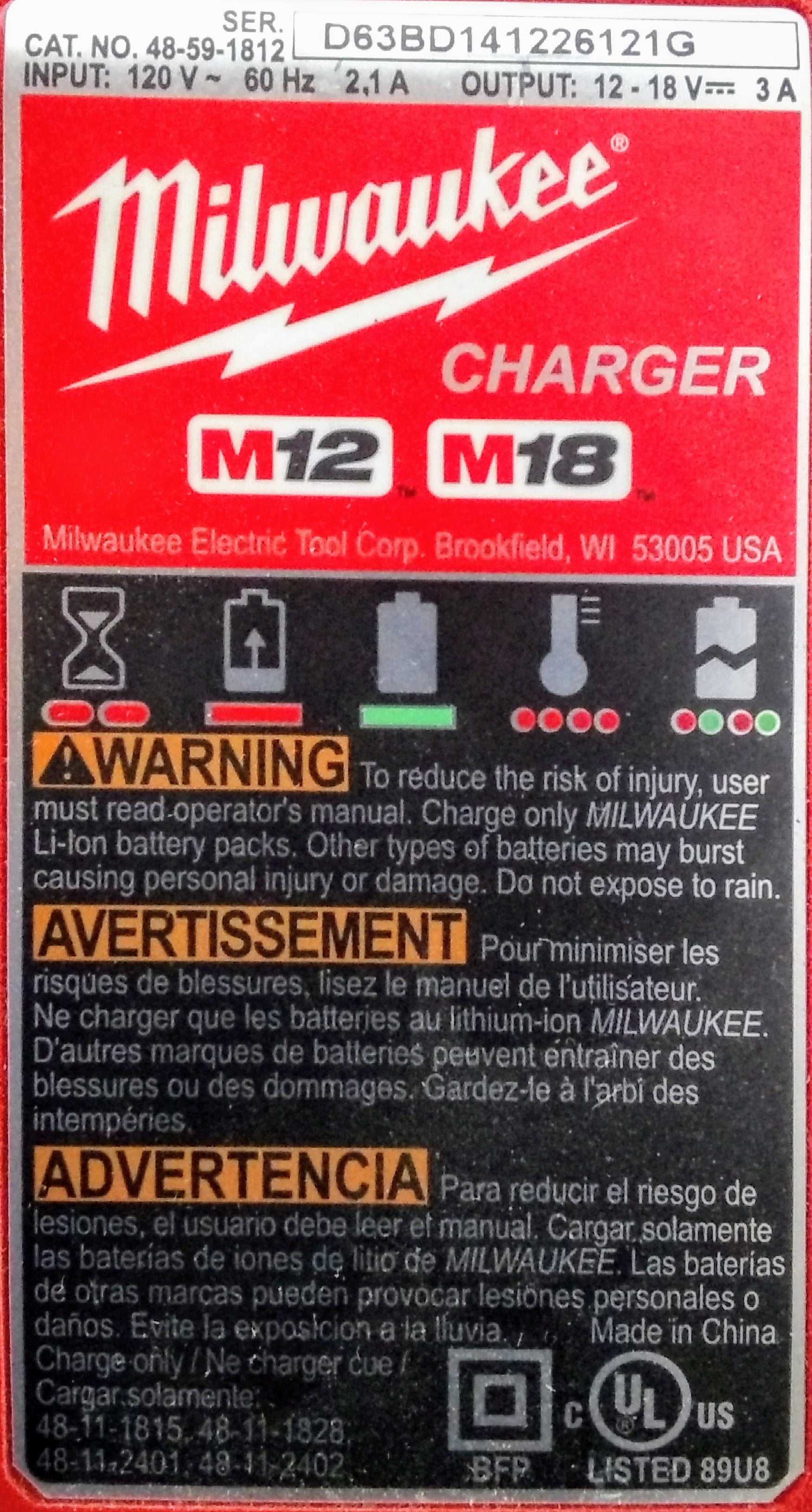 Milwaukee 48-59-1812 M12 & M18 Battery Charging Station
