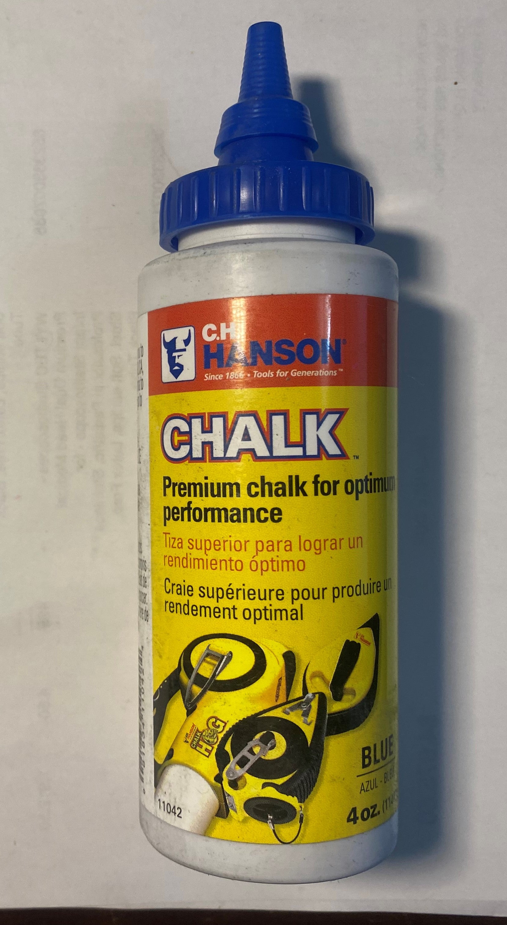 C.H.Hanson 11042 Premium Bottled Refill Chalk, Blue, 4 oz USA