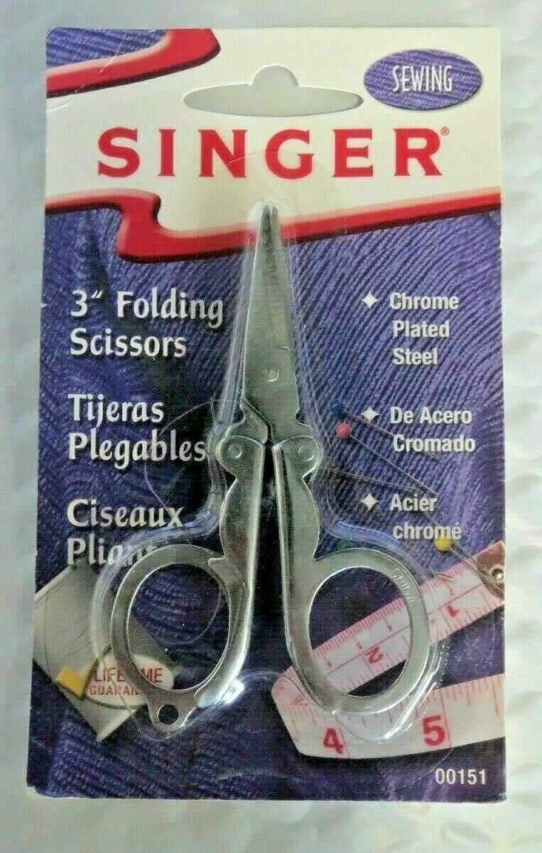 Singer 00151 3" Superior Cutting Chrome Plated Steel Folding Scissors