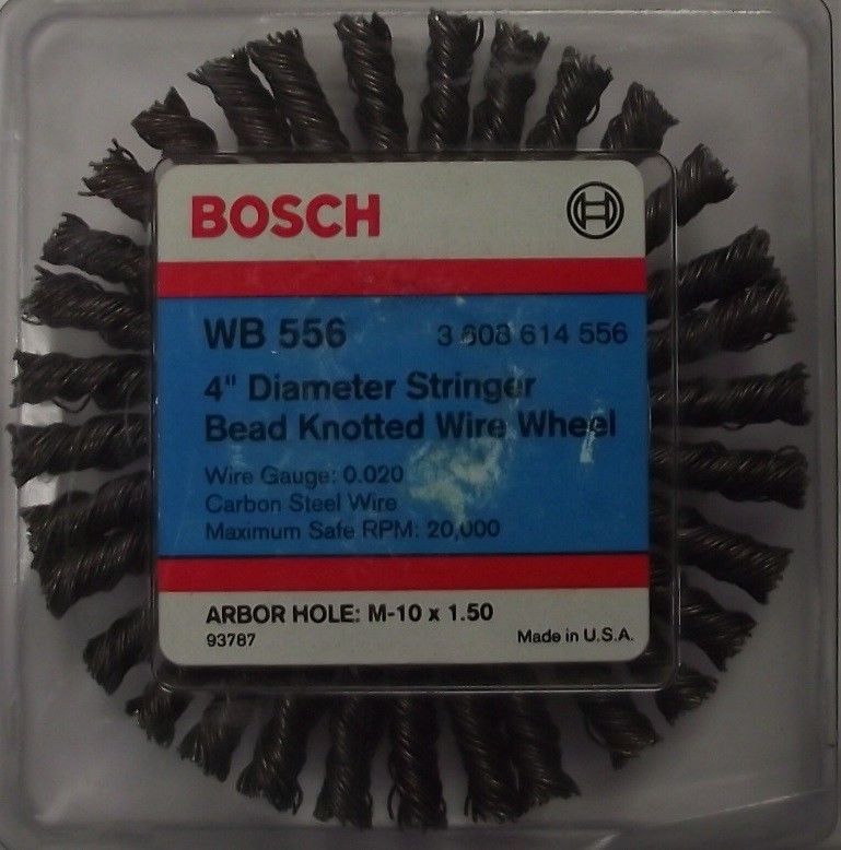 Bosch Wb 556 4" Stringer Bead Knotted Wire Wheel Arbor M-10 x 1.50 USA
